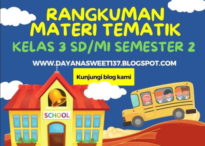 Ringkasan Bahan Tematik Kelas 3 SD/MI Semester 2 K13