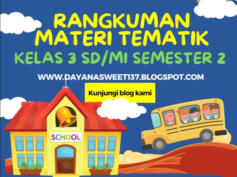 Ringkasan Bahan Tematik Kelas 3 SD/MI Semester 2 K13